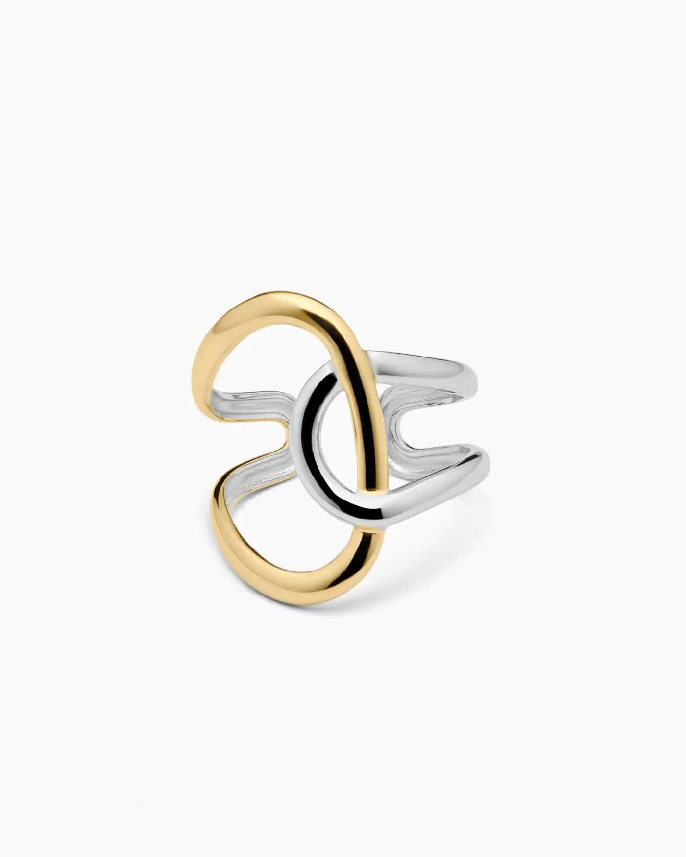 Offener ovaler Ring – Bicolor