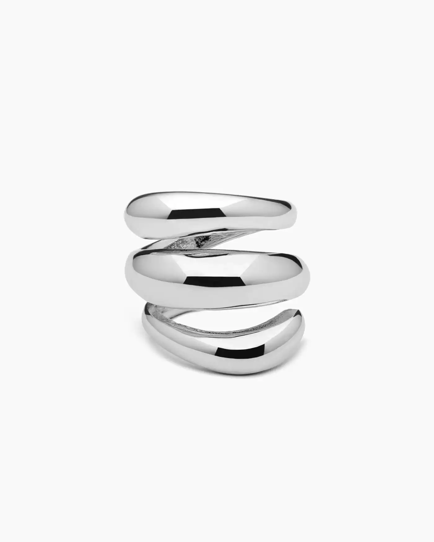 Breiter Ring mit Spirallinien – Silber