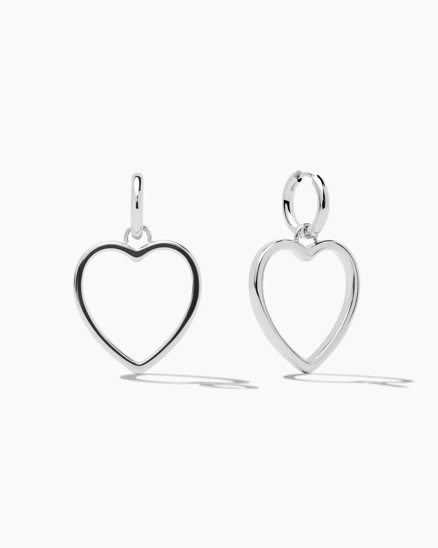 Modern Heart Earrings – Silver