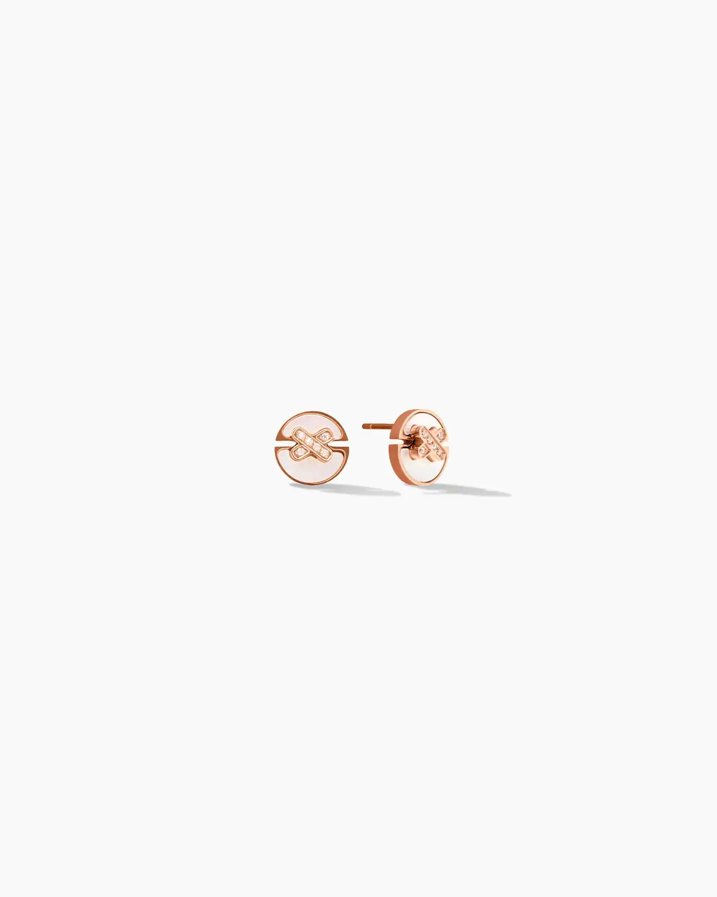 Geometrische Ohrringe mit Zirkonia – Roségold