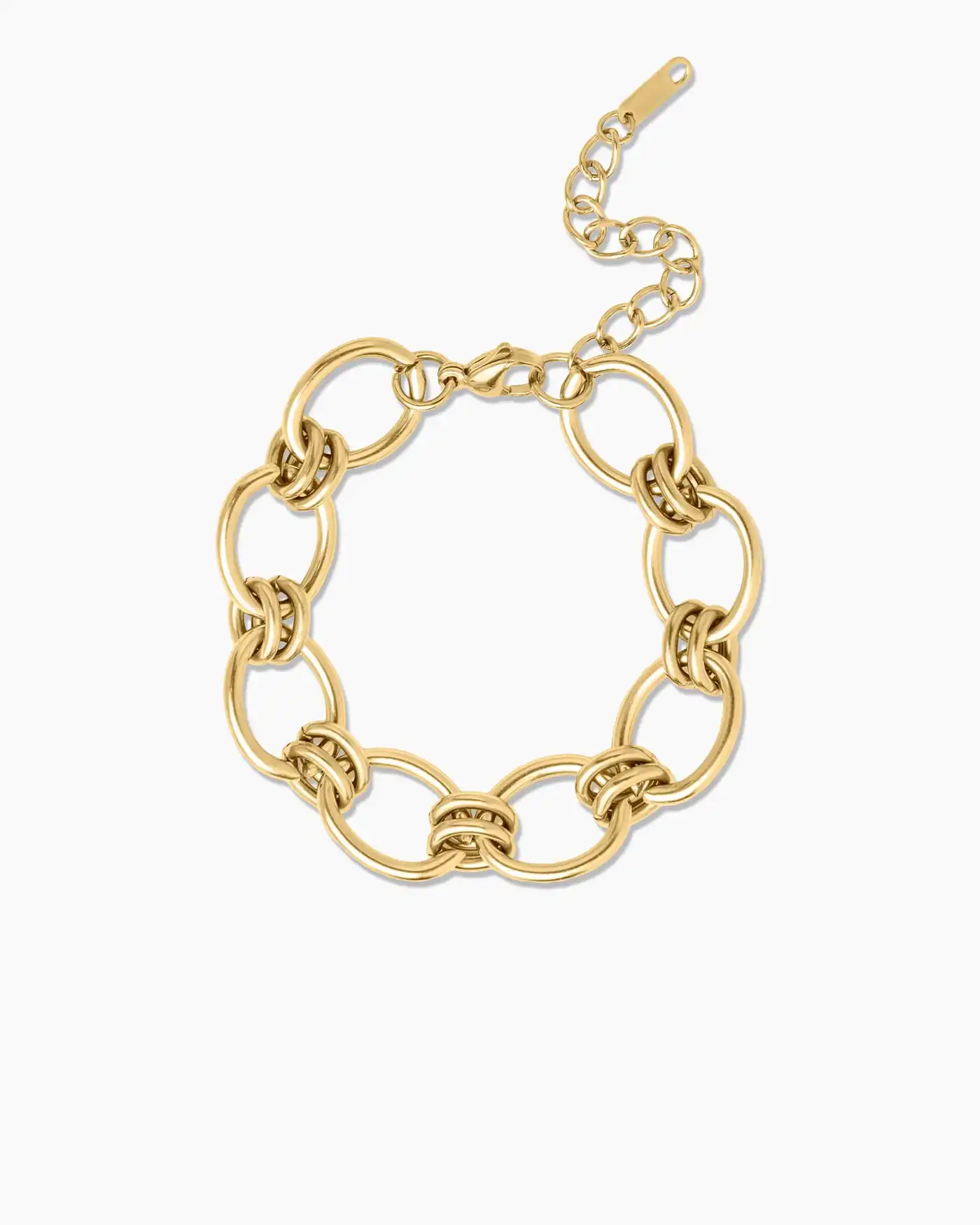 Bracelet chaîne forçat géométrique – Doré