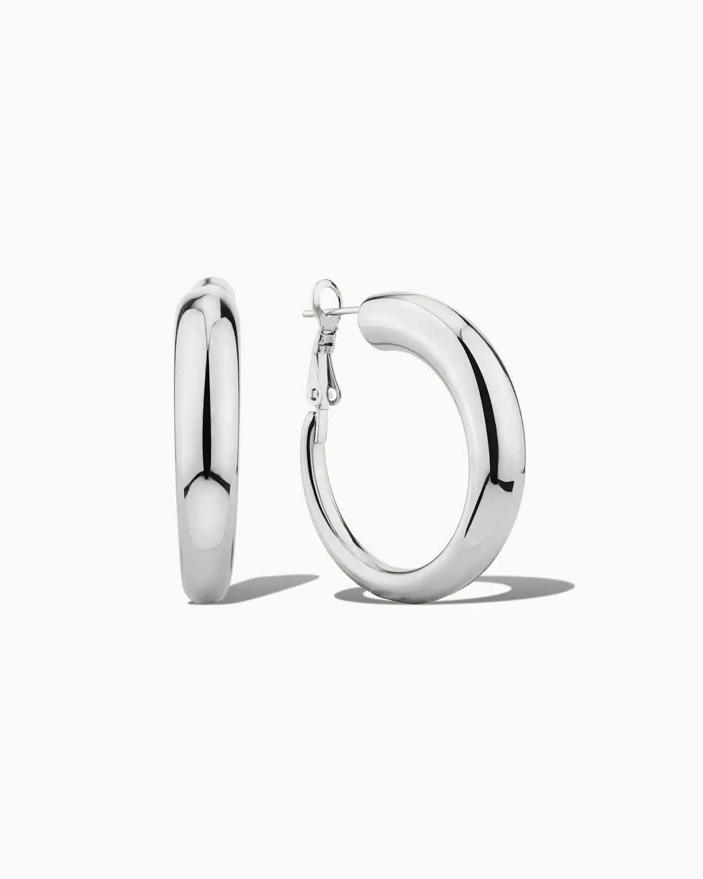 Breite Tube-Creolen – Silber