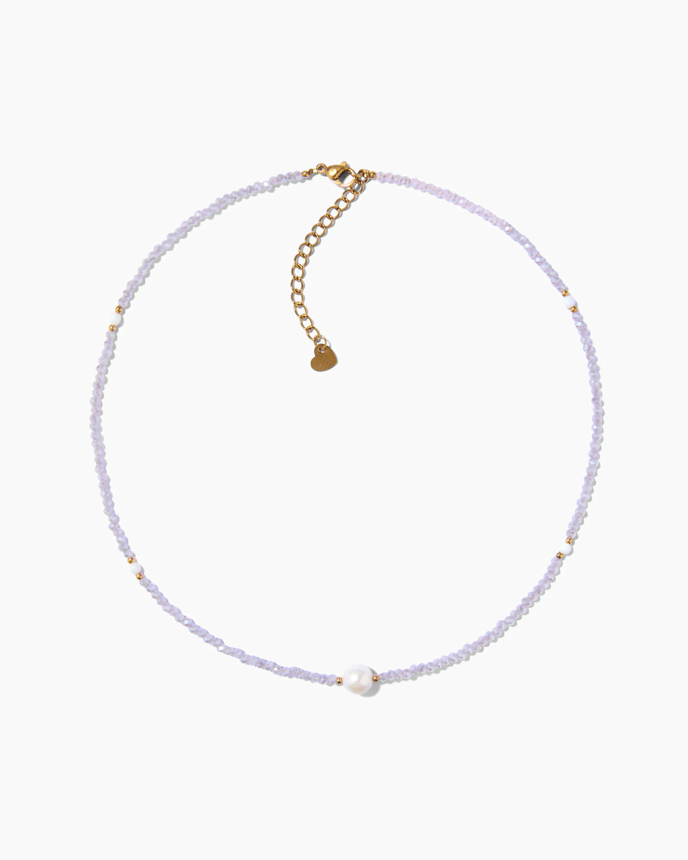 Collana di perline lavanda con perla