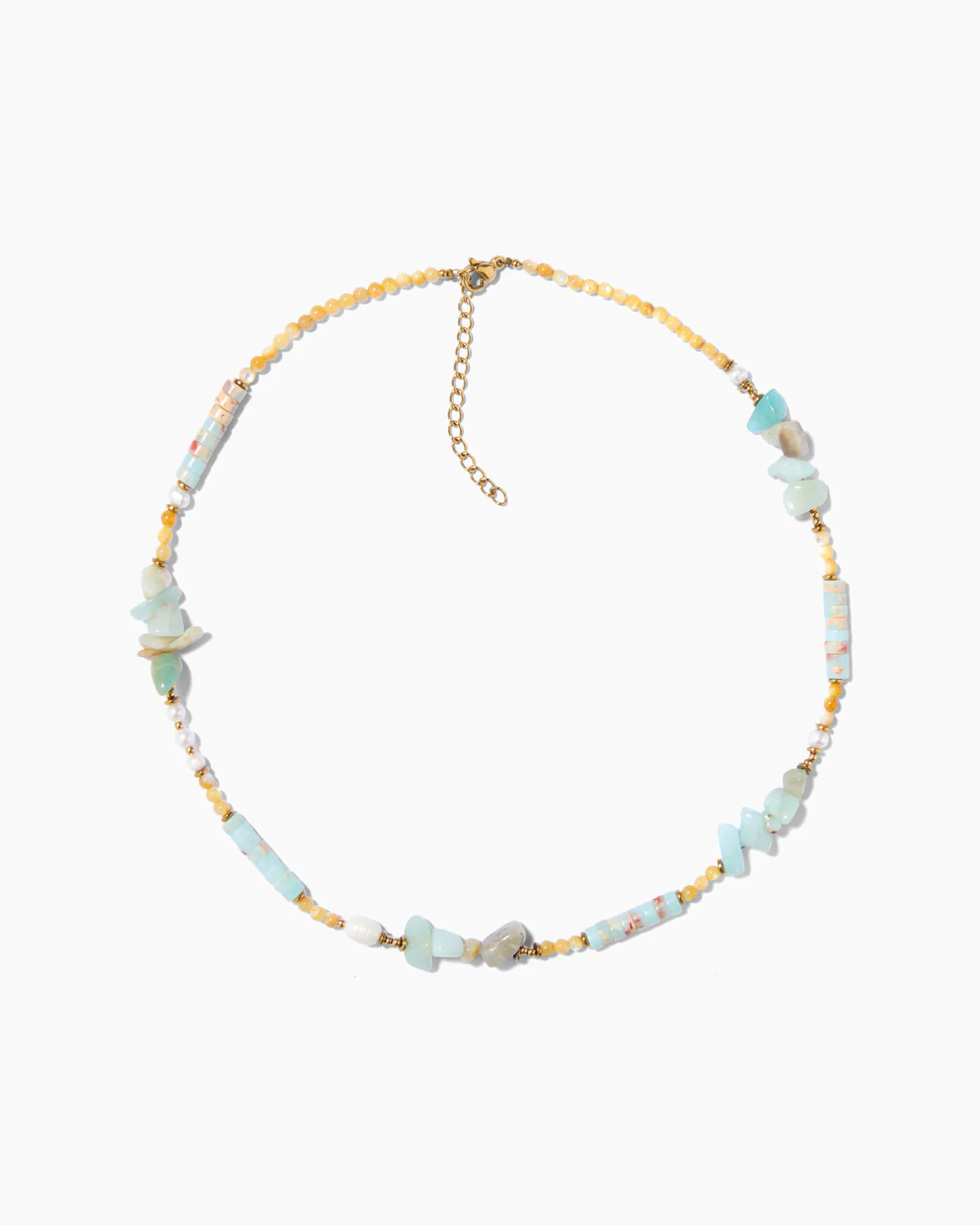 Collier pierres pastel et perles