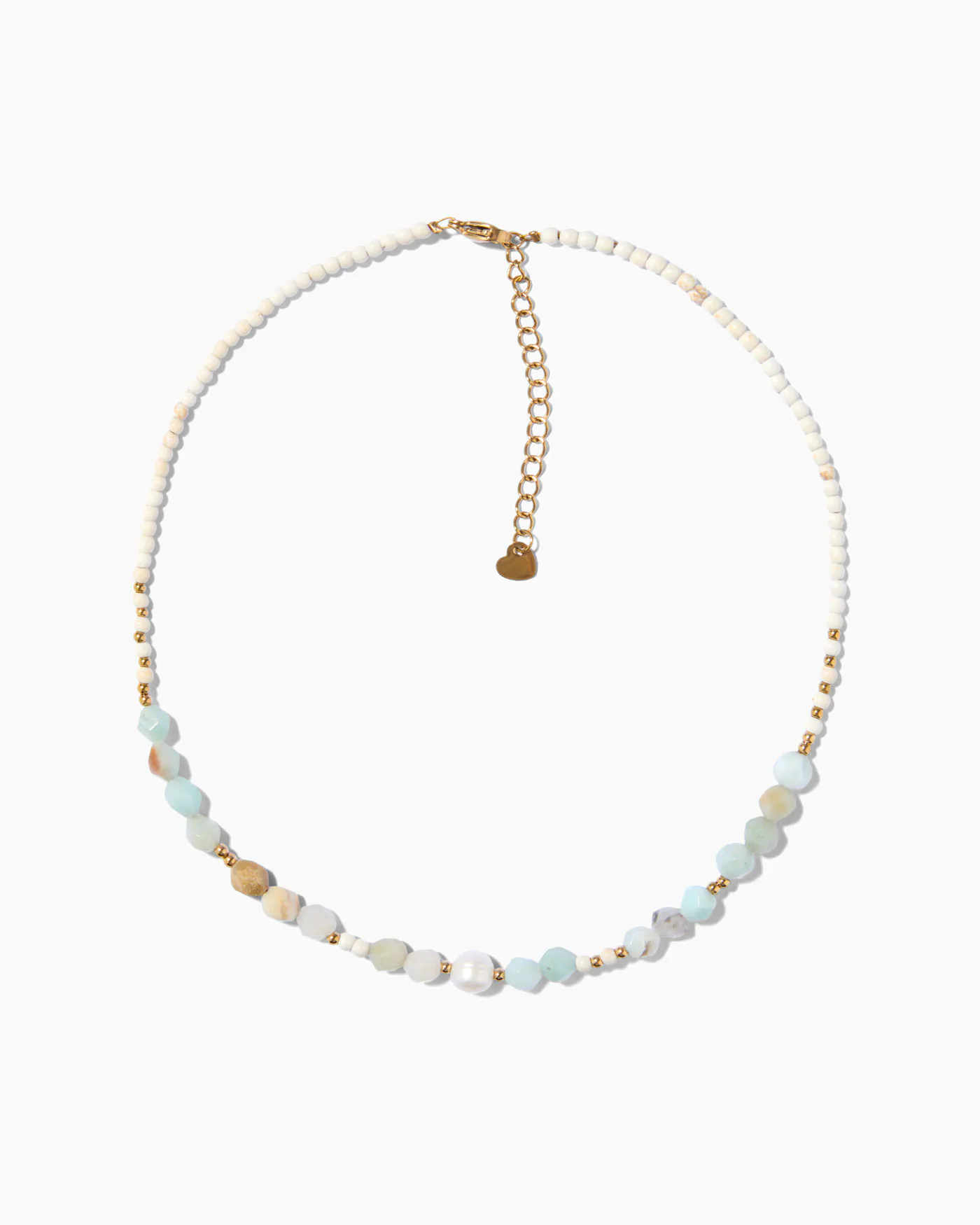 Perlenkette in Creme und Mint