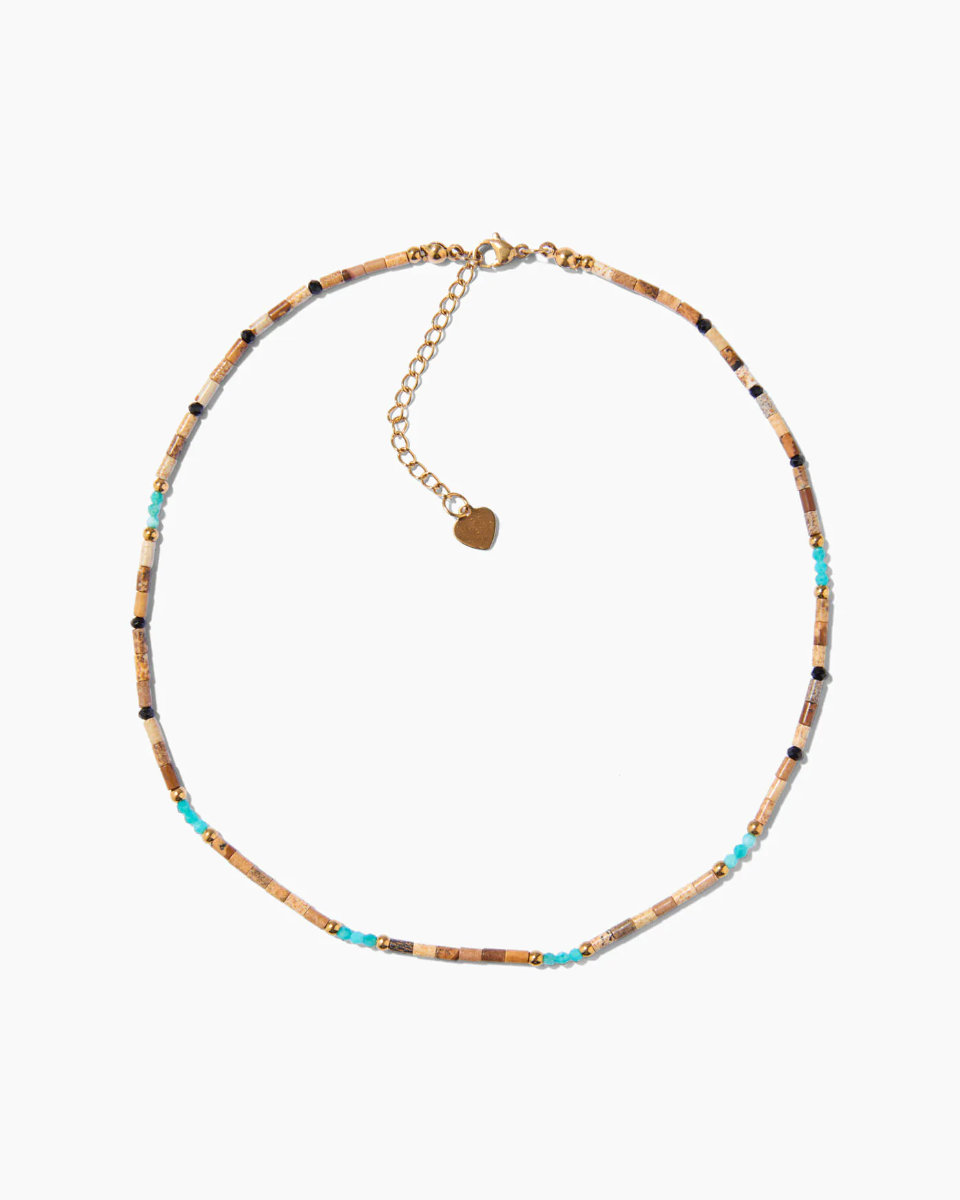 Collana di perline di pietra marrone