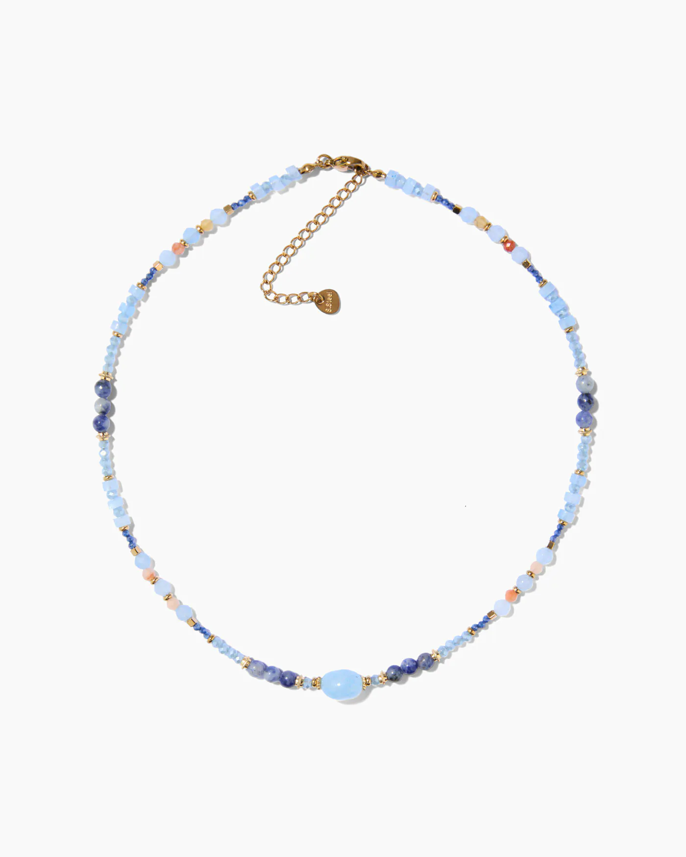 Collier perlé bleu