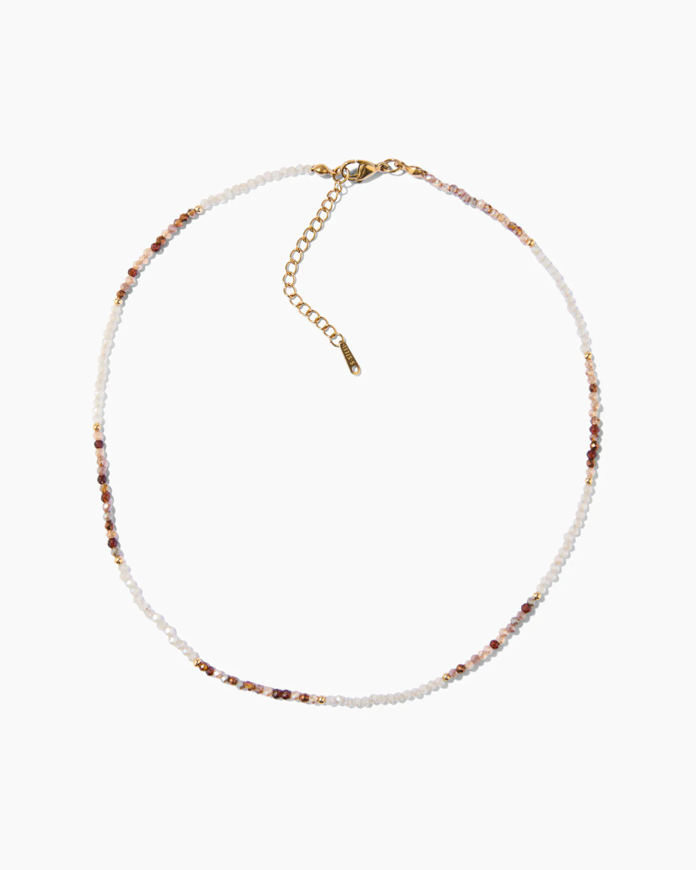 Cream and Brown Beaded Necklace